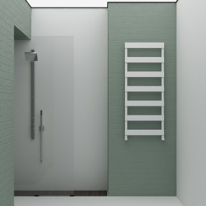 Carisa Ninova Bath 1180 x 500mm White Designer Aluminium Towel Rail
