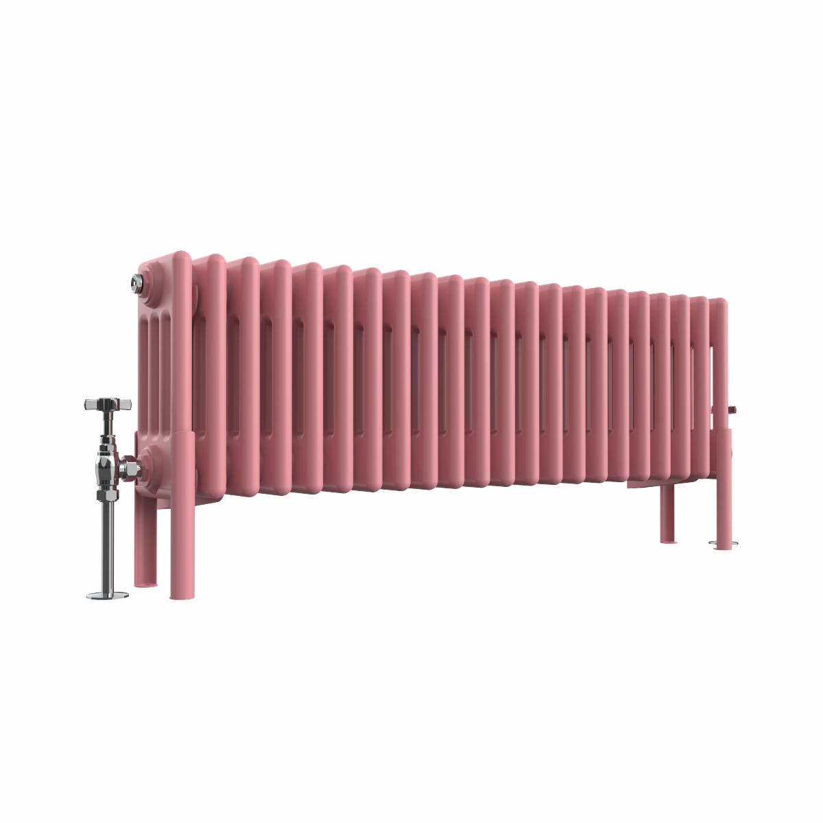 Bern 300 x 1010mm Rose Pink Four Column Horizontal Traditional Radiator