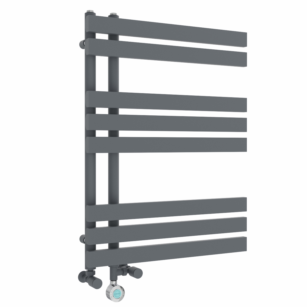 Koli 800 x 600mm Dual Fuel Anthracite Thermostatic Touch Control Wifi Electric Heated Towel Rail