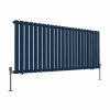 Norden 600 x 1417mm Sapphire Blue Single Oval Column Horizontal Designer Radiator