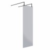 Wasdale 700mm Black Smoked Walk Through Wet Room Screen With L-Shape Support Arms