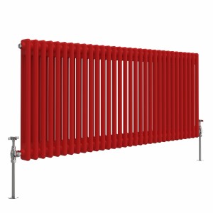 Bern 600 x 1460mm Traditional Signal Red Double Horizontal Column Radiator