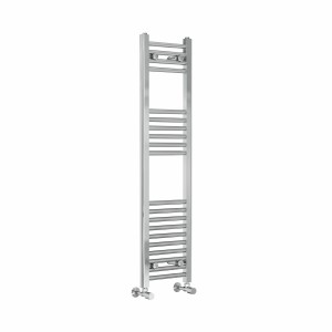 Bergen 1200 x 300mm Straight Chrome Heated Towel Rail