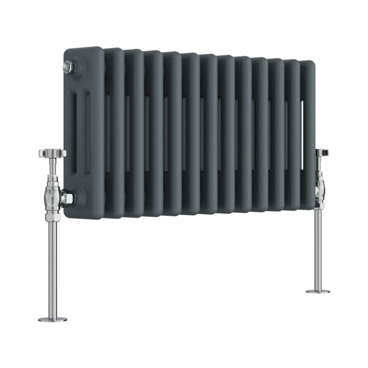 Bern 300 x 605mm Anthracite Triple Column Horizontal Traditional Radiator
