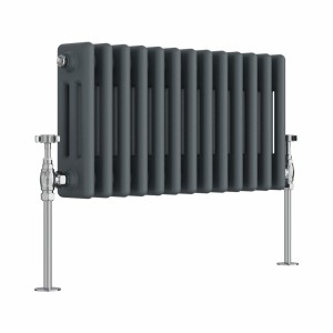 Bern 300 x 605mm Anthracite Triple Column Horizontal Traditional Radiator