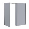 Wasdale 900mm Wet Room Screen, 700mm Wet Room Screen with 200mm Wet Room Return Screen - Black Smoked
