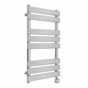 Juva 800 x 450mm Chrome Flat Panel Thermostatic Touch Control Electric Heated Towel Rail