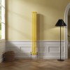 Bern 1800 x 200mm Zinc Yellow Double Column Vertical Traditional Radiator