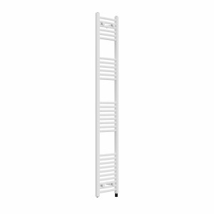 Fjord 1800 x 300mm Curved White Prefilled Electric Heated Towel Rail