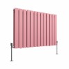 Karlstad 600 x 886mm Rose Clair Pink Double Flat Panel Horizontal Designer Radiator
