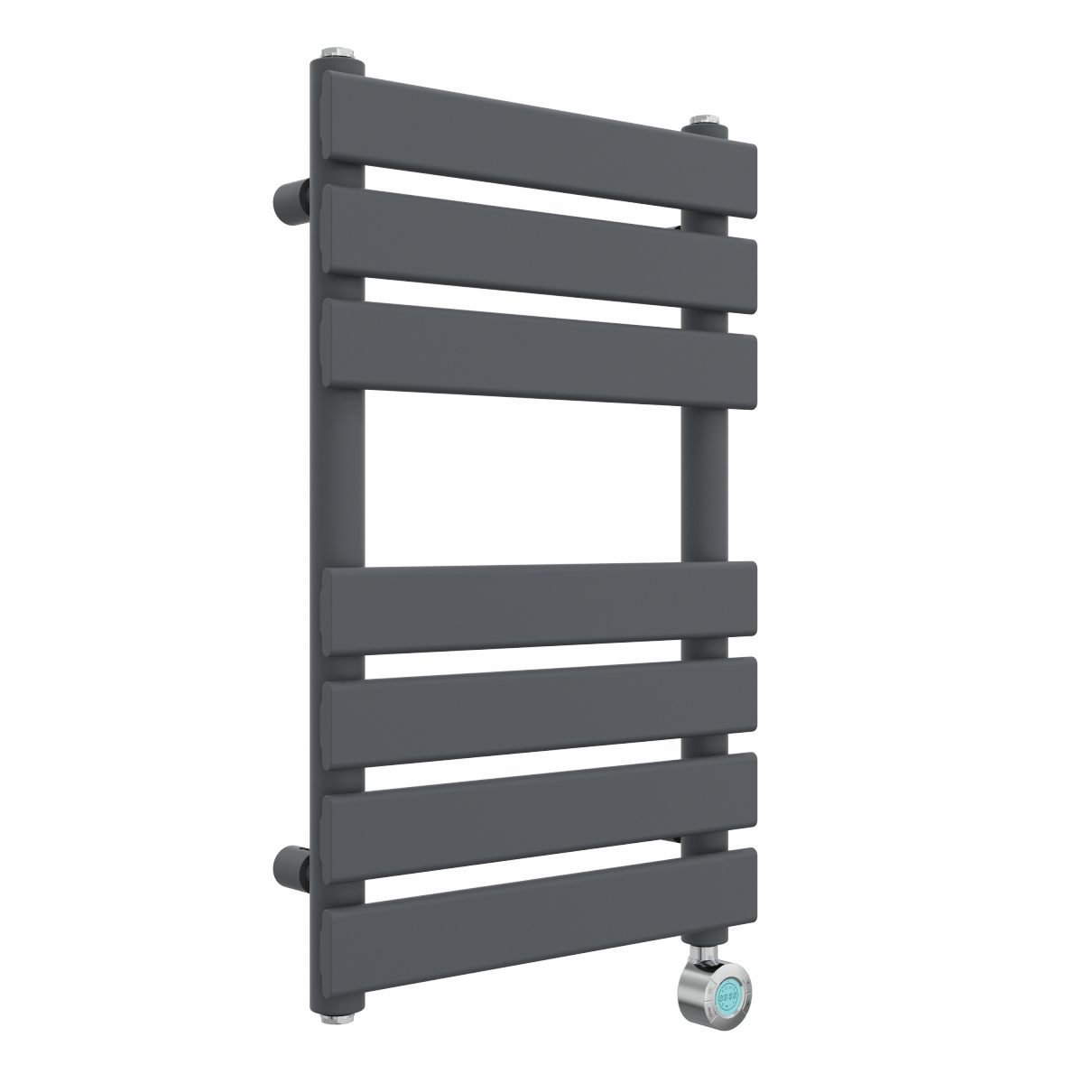 Juva 650 x 400mm Sand Grey Flat Panel Thermostatic Touch Control Wifi Electric Heated Towel Rail