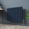 Karlstad 600 x 750mm Sapphire Blue Double Horizontal Flat Panel Designer Radiator