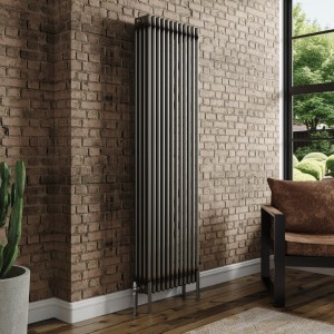 Bern 1800 x 560mm Raw Metal Four Column Vertical Traditional Radiator