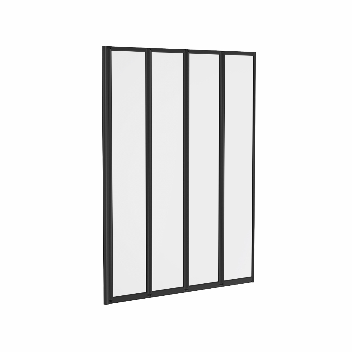 Borrowdale - 1400mm Folding Bath Screen - Black