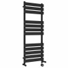 Juva 1200 x 450mm Dual Fuel Satin Black Flat Panel Thermostatic Touch Control Electric Heated Towel Rail