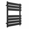 Juva 650 x 500mm Satin Black Flat Panel Simple Electric Heated Towel Rail