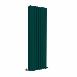 Lulea 1600 x 550mm Blue Green Double Flat Panel Vertical Designer Radiator