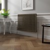 Bern 600 x 830mm Black Gold Double Column Horizontal Traditional Radiator
