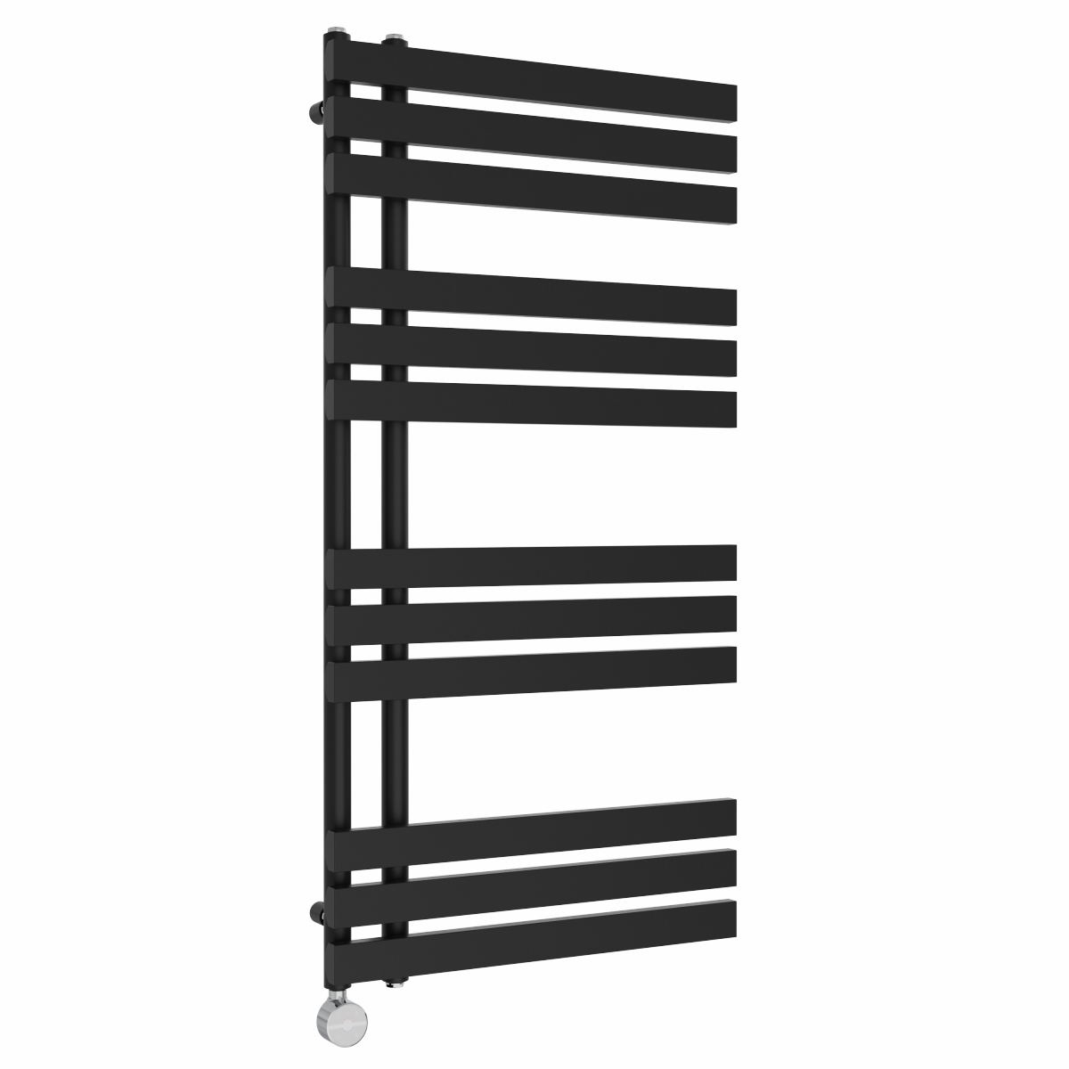 Koli 1200 x 600mm Black Thermostatic Touch Control Electric Heated Towel Rail