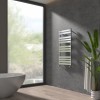 Juva 1200 x 600mm Chrome Flat Panel Heated Towel Rail