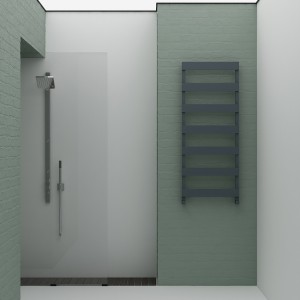 Carisa Ninova Bath 1180 x 500mm Anthracite Designer Aluminium Towel Rail