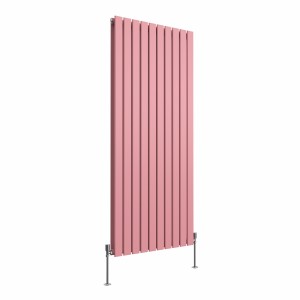 Karlstad 1600 x 682mm Rose Pink Double Vertical Flat Panel Designer Radiator