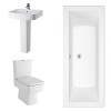 Boston Modern Bathroom Suite with Double Ended Bath - 1700 x 750mm