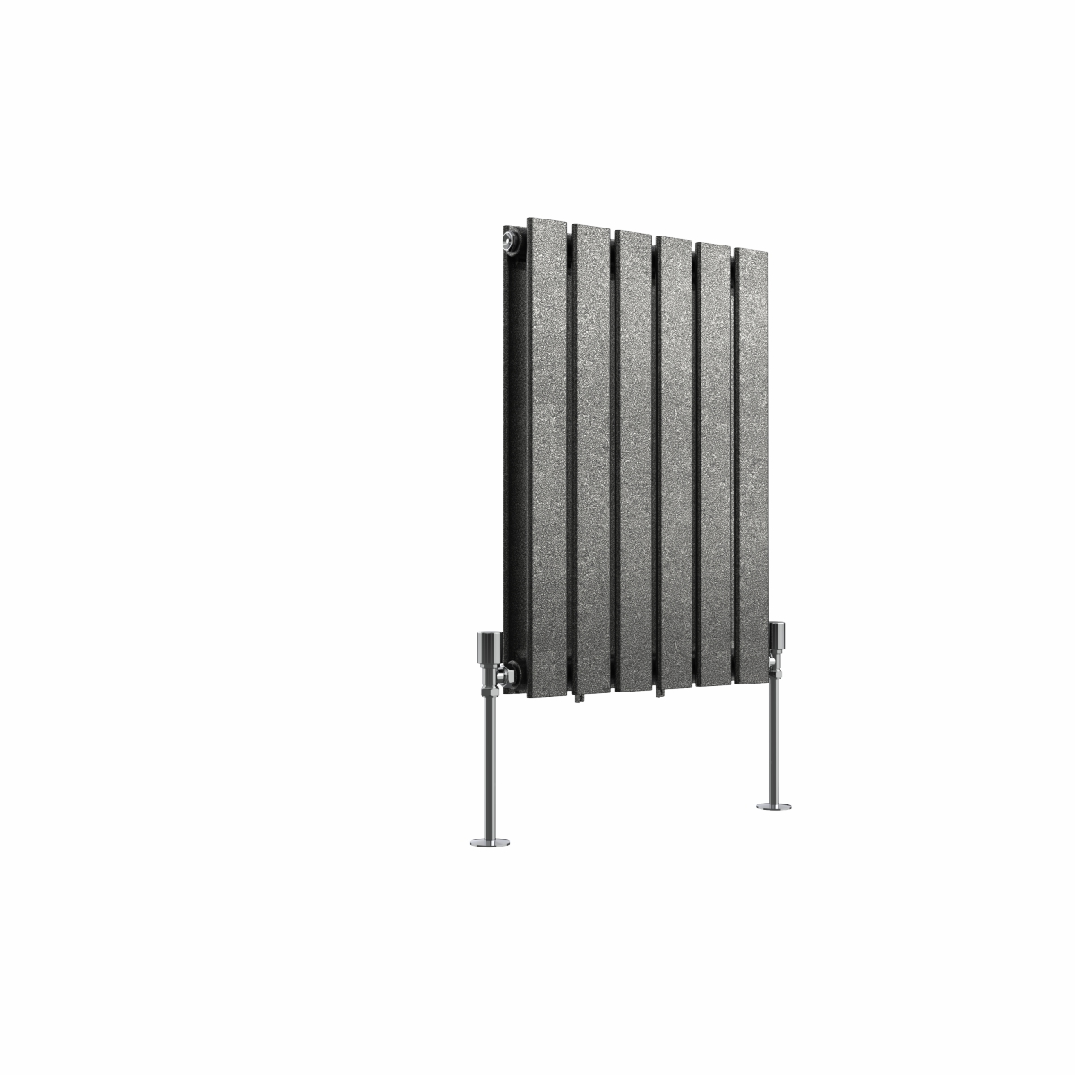 Karlstad 600 x 410mm Black Silver Double Horizontal Flat Panel Designer Radiator