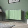 Karlstad 600 x 1158mm Pastel Green Double Flat Panel Horizontal Designer Radiator