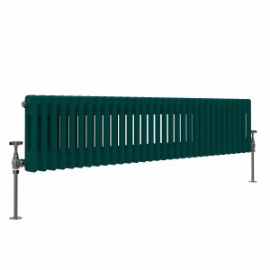 Bern 300 x 1460mm Blue Green Double Horizontal Column Radiator