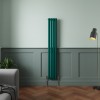 Norden 1600 x 237mm Blue Green Single Oval Column Vertical Designer Radiator
