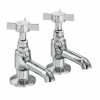 Lincoln Traditional Crosshead Basin Pillar Taps - Chrome and White