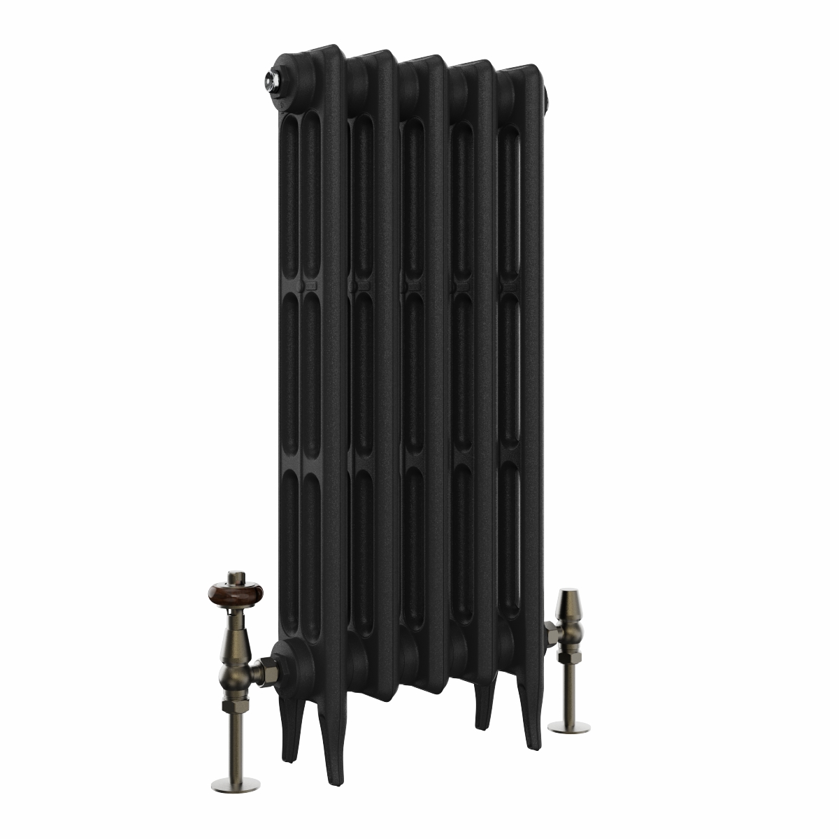 Classic 745 x 344mm Black Primered Finish Triple Column Cast Iron Radiator - 5 Sections