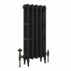 Classic 745 x 344mm Black Primered Finish Triple Column Cast Iron Radiator - 5 Sections