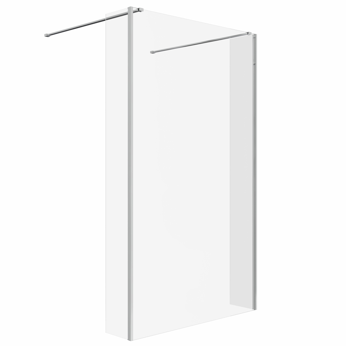 Wasdale 1215mm Chrome Walk Through Wet Room Screen with 215mm Hinged Return Screens