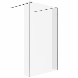 Wasdale 1215mm Chrome Walk Through Wet Room Screen with 215mm Hinged Return Screens