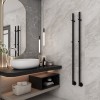 Carisa Dante 1500 x 32mm Matt Black Designer Stainless Steel Electric Towel Rail