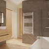 Fjord 1200 x 600mm Curved White Heated Towel Rail