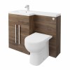 Calm Walnut Left Hand Combination Vanity Unit with RAK-Tonique Toilet & Soft Close Seat & Concealed Cistern - 1100mm