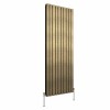 Karlstad 1800 x 682mm Black Gold Double Flat Panel Vertical Designer Radiator