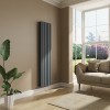 Lulea 1800 x 410mm Anthracite Double Vertical Flat Panel Designer Radiator