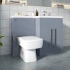 Calm Gloss Grey Right Hand Combination Vanity Unit Basin L Shape with Back to Wall Boston Toilet & Soft Close Seat & Concealed Cistern - 1100mm