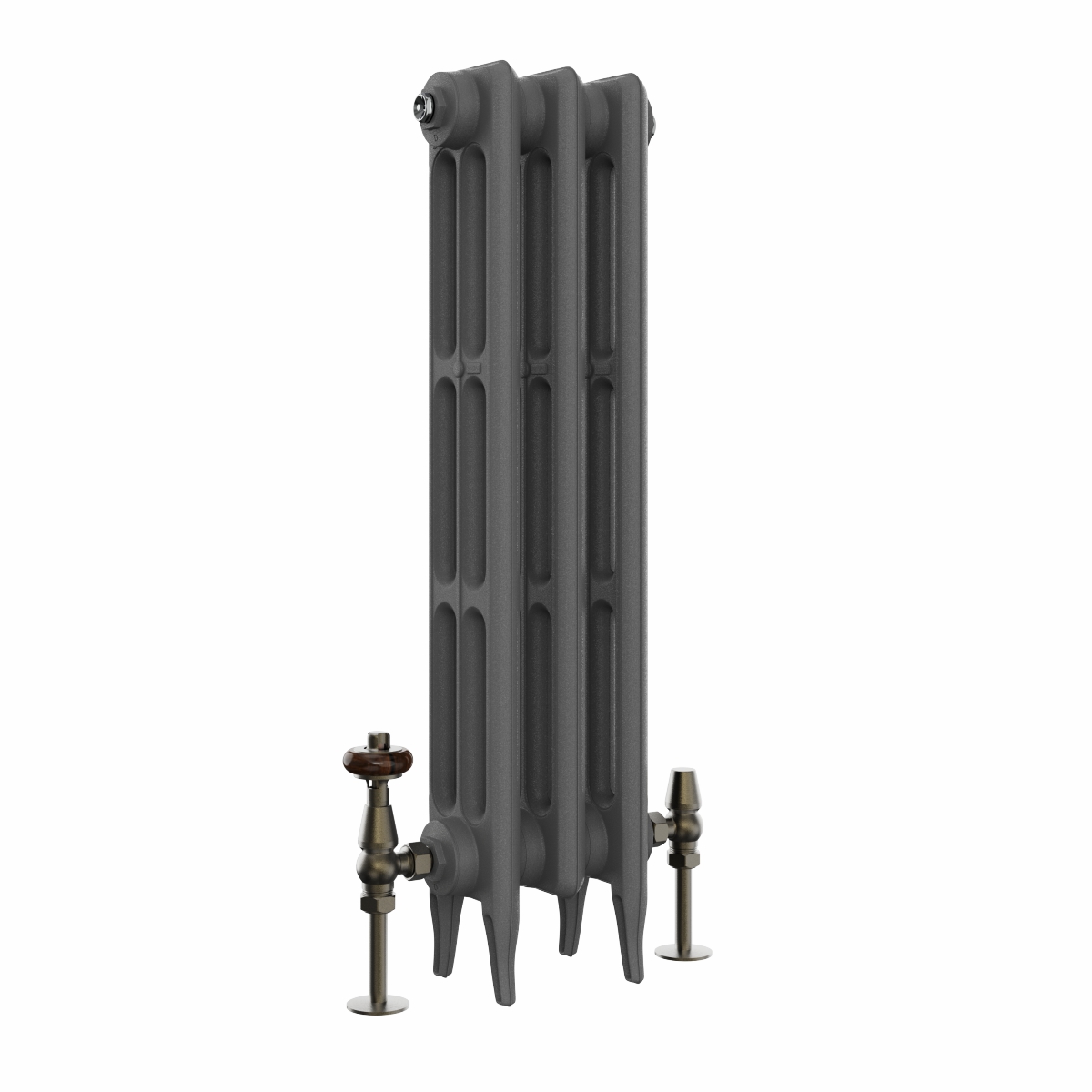 Classic  745 x 220mm  Farrow & Ball Railings Grey Triple Column Cast Iron Radiator - 3 Sections