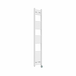 Fjord 1600 x 300mm Curved White Thermostatic Touch Control Electric Heated Towel Rail