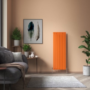 Karlstad 1600 x 546mm Bright Orange Single Flat Panel Vertical Designer Radiator