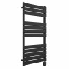 Juva 1200 x 600mm Satin Black Flat Panel Thermostatic Touch Control Wifi Electric Heated Towel Rail