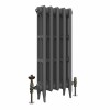 Classic  745 x 344mm  Farrow & Ball Railings Grey Triple Column Cast Iron Radiator - 5 Sections
