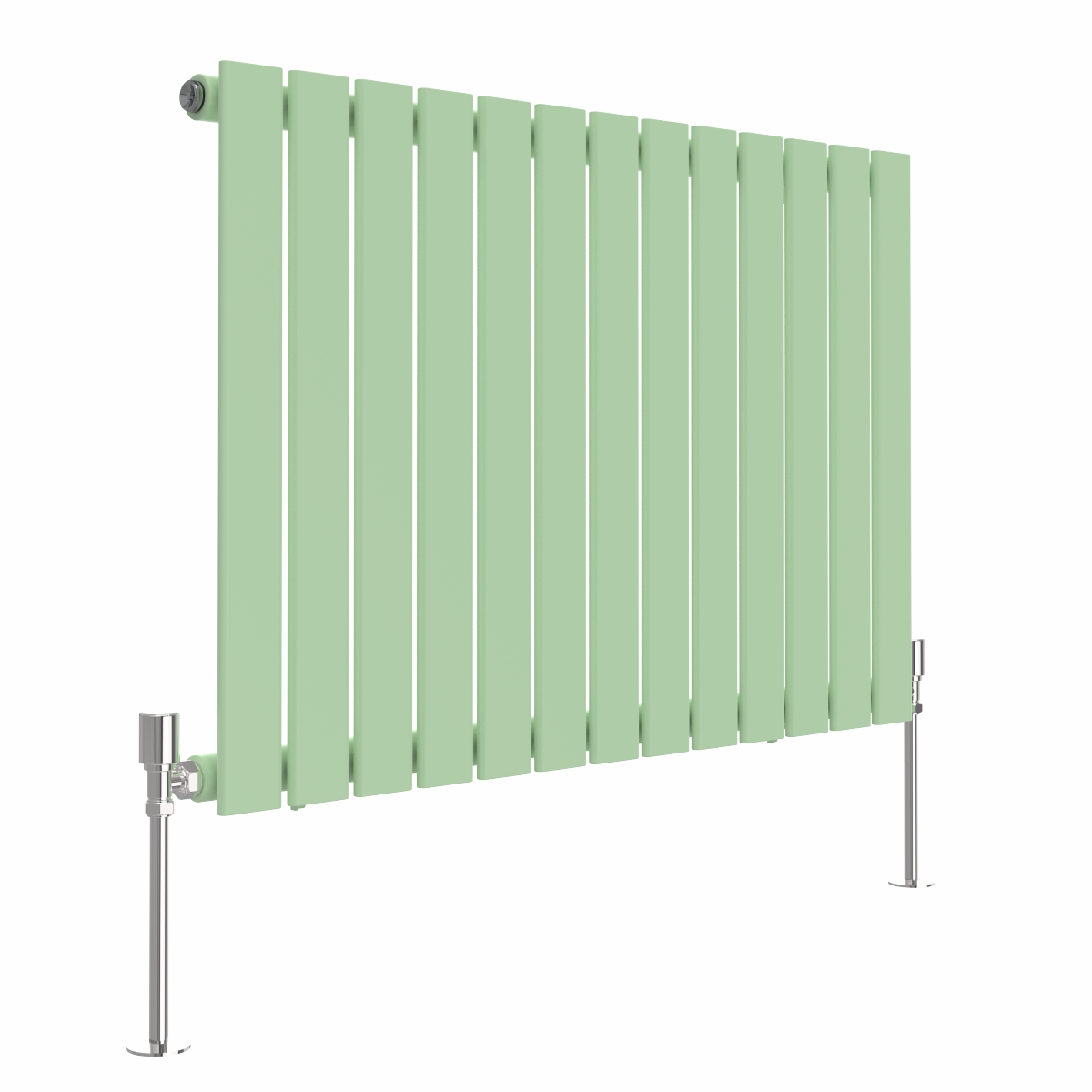Karlstad 600 x 886mm Pastel Green Single Flat Panel Horizontal Designer Radiator