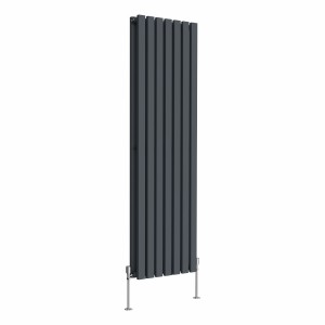 Lulea 1600 x 480mm Anthracite Double Vertical Flat Panel Radiator