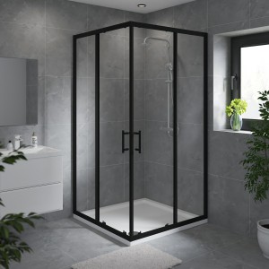 Ennerdale - 1000 x 1000mm Corner Entry Shower Enclosure - Black
